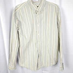 Eddie Bauer Mens Large Striped Long Sleeve Cotton Button Down Up  Front Shirt